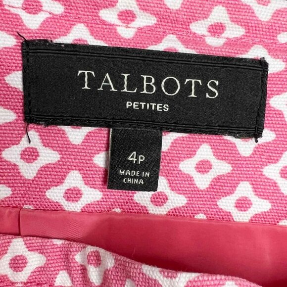 Talbots Petite A-Lined Skirt in Size 4P, Pink and White - Picture 4 of 7